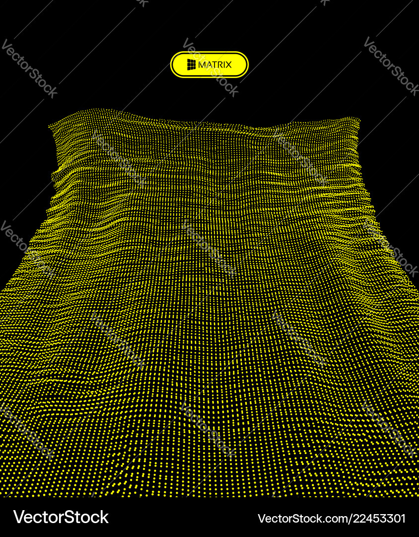 Array with dynamic particles 3d futuristic Vector Image