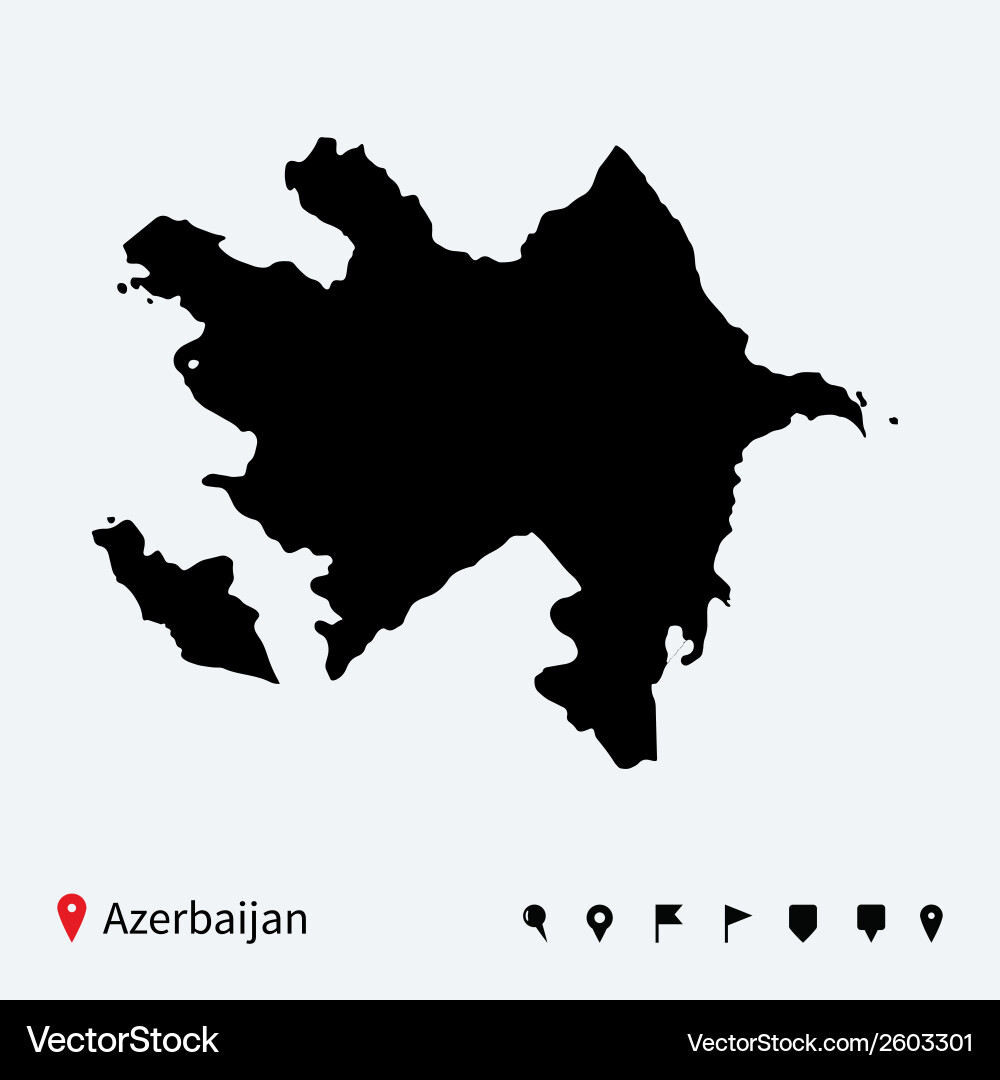 Azerbaijan Map with Navigation Pins vector image