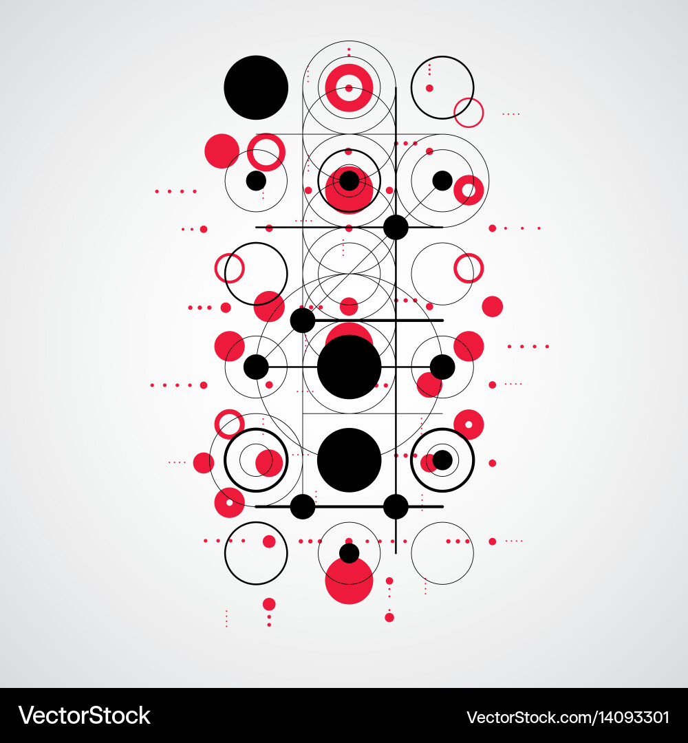 Bauhaus abstract red background made with grid Vector Image