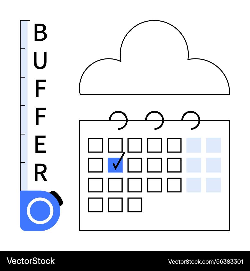 Calendar planning with buffer time concept Calendar planning with buffer time concept vector image
