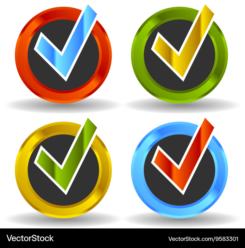 Check mark set Vector Image