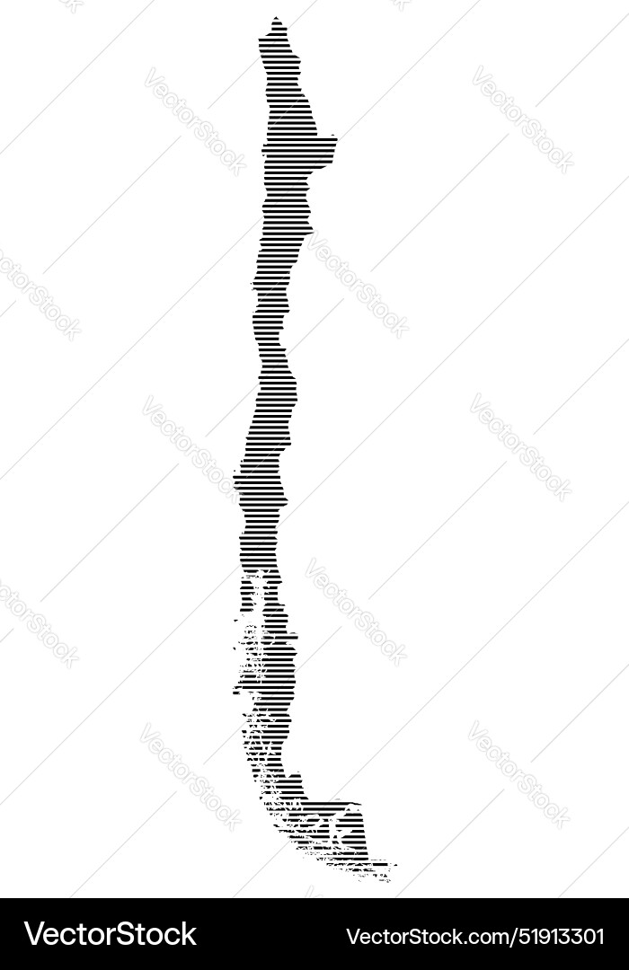 Chile map with lined pattern Vector Image