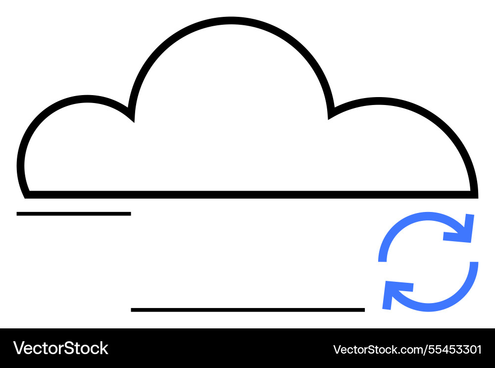 Cloud with data sync symbol representing storage Cloud with data sync symbol representing storage vector image
