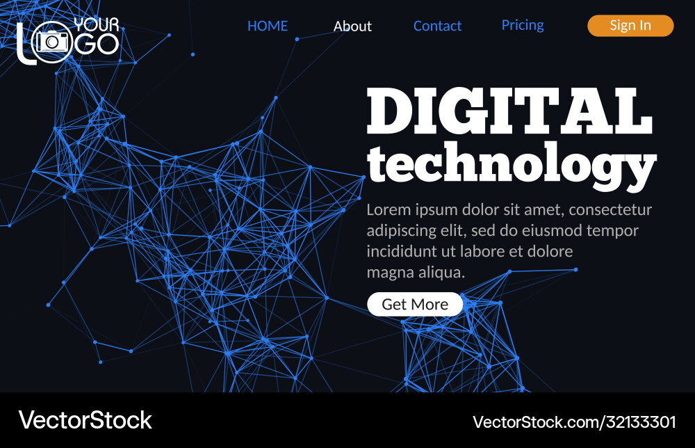 Colorful abstract landing page with plexus Colorful abstract landing page with plexus vector image