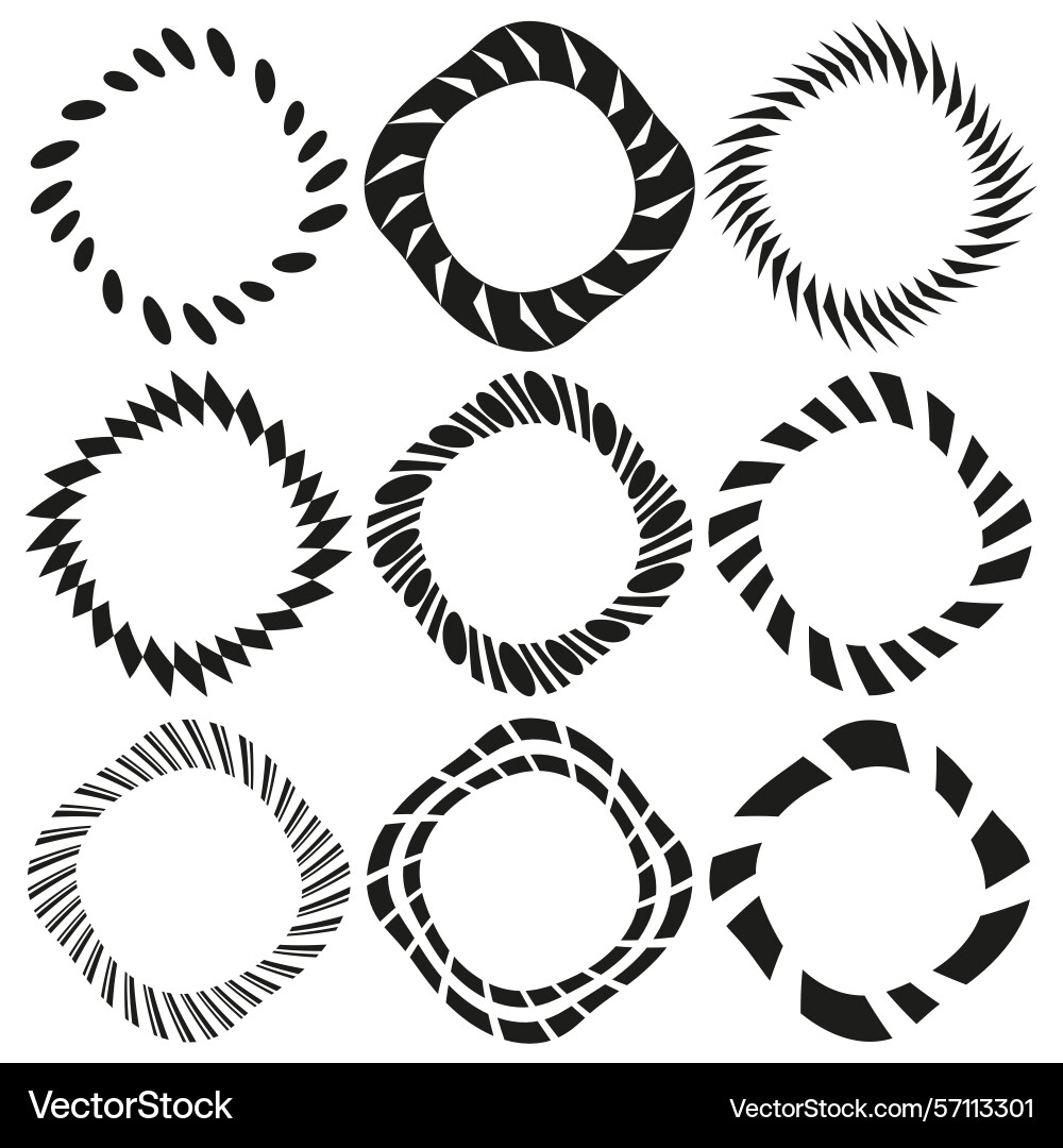 Concentric circle patterns abstract rings spiral Vector Image