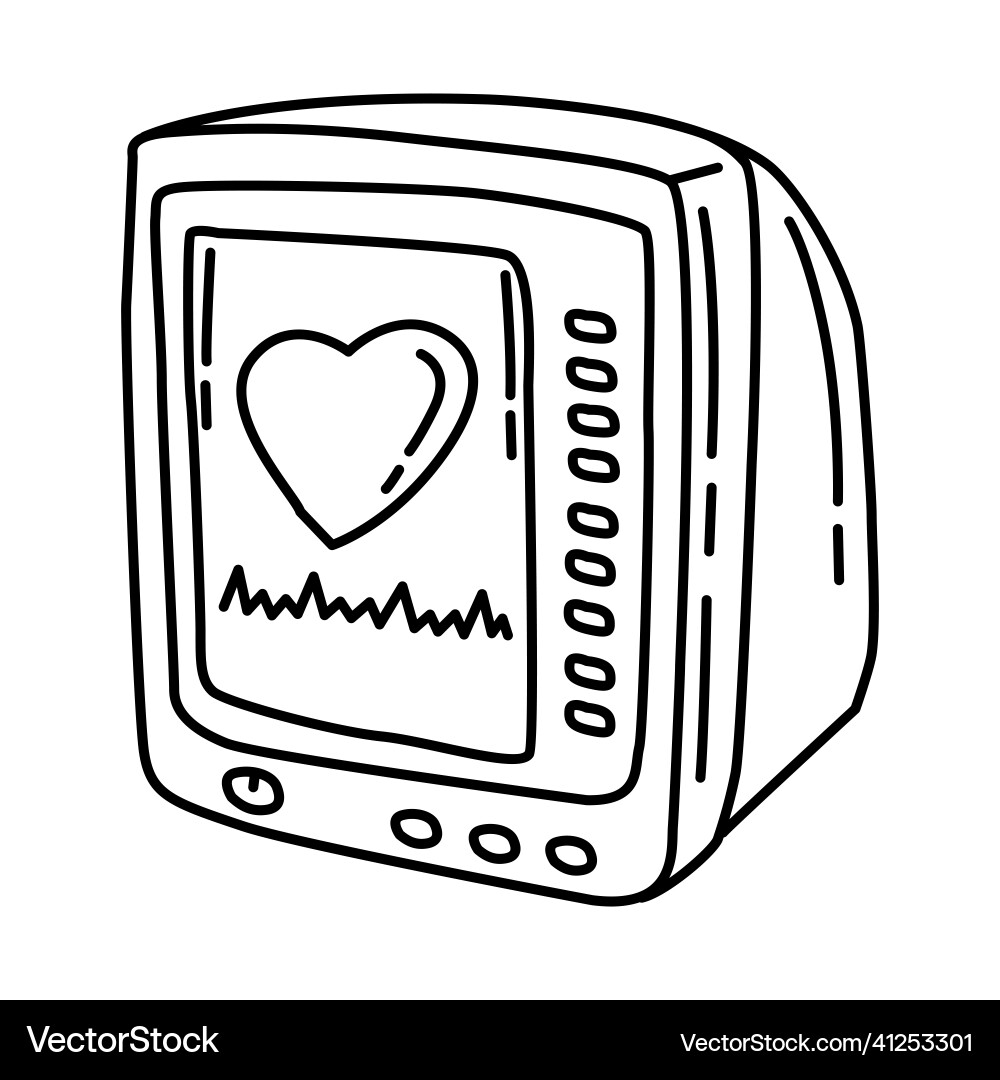 Ecg Vitalzeichen überwachen Symbol Doodle Hand gezeichnet Ecg Vitalzeichen überwachen Symbol Doodle Hand gezeichnet vektorbild