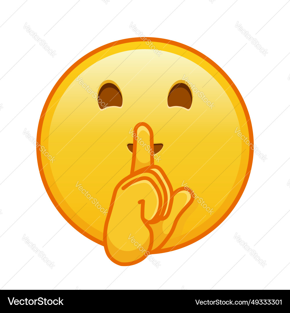 Face with index finger at lips large size Face with index finger at lips large size vector image