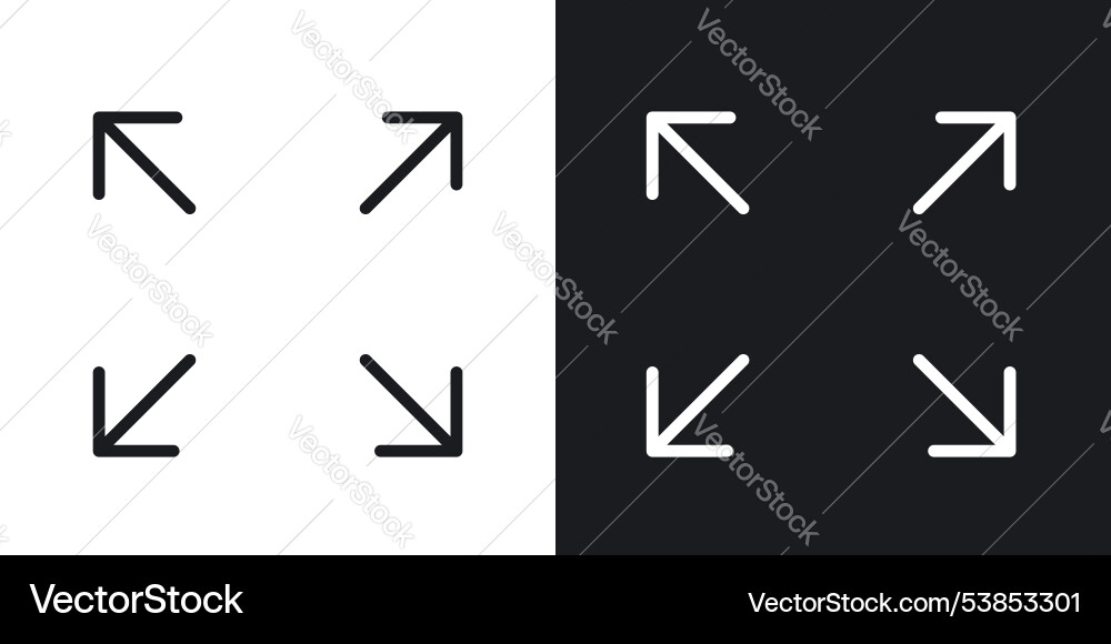 Fullscreen icon set vector image