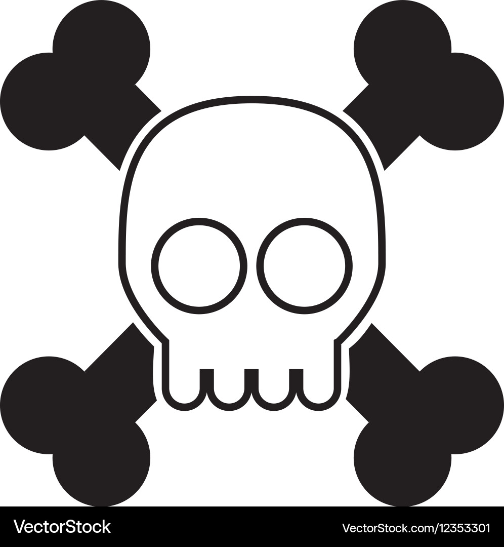 Hacker skull alert isolated icon Vector Image