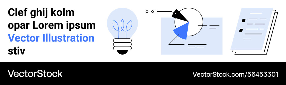 Light bulb data visualization and document Light bulb data visualization and document vector image
