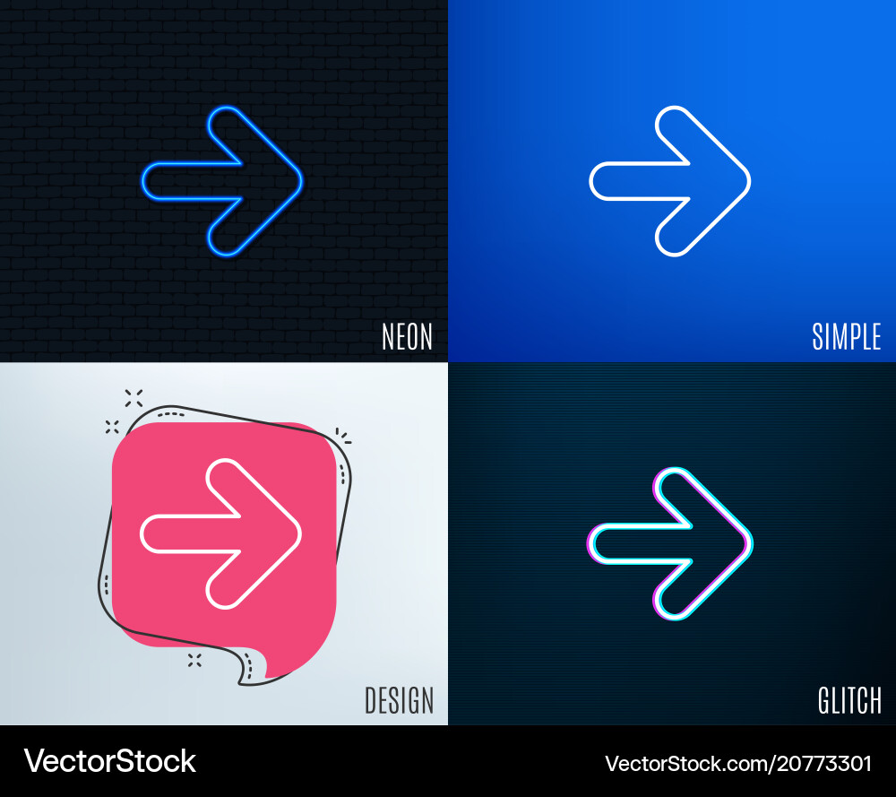Next arrow line icon forward arrowhead vector image