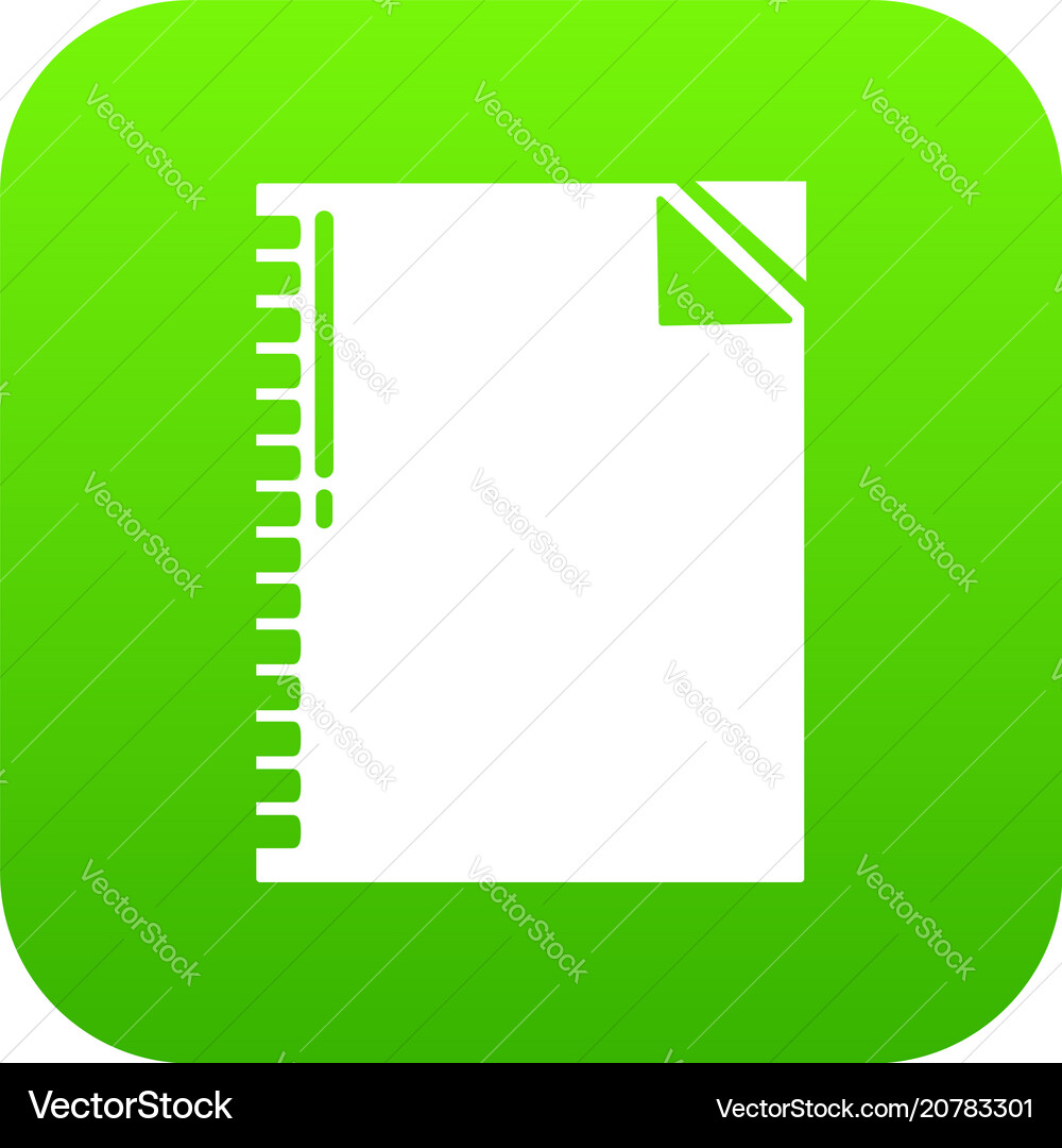 Notebook icon green Vector Image