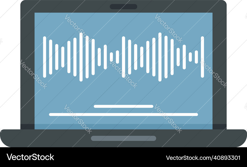 Notebook screen recording icon flat isolated Vector Image