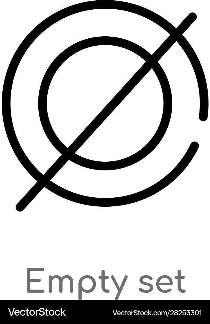 Outline empty set icon isolated black simple line vector image