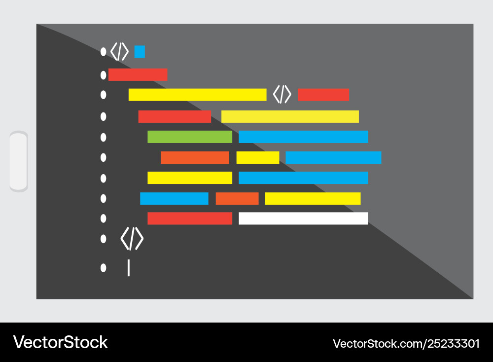 Programming-Code in einem Browser-Fenster Vektorbild