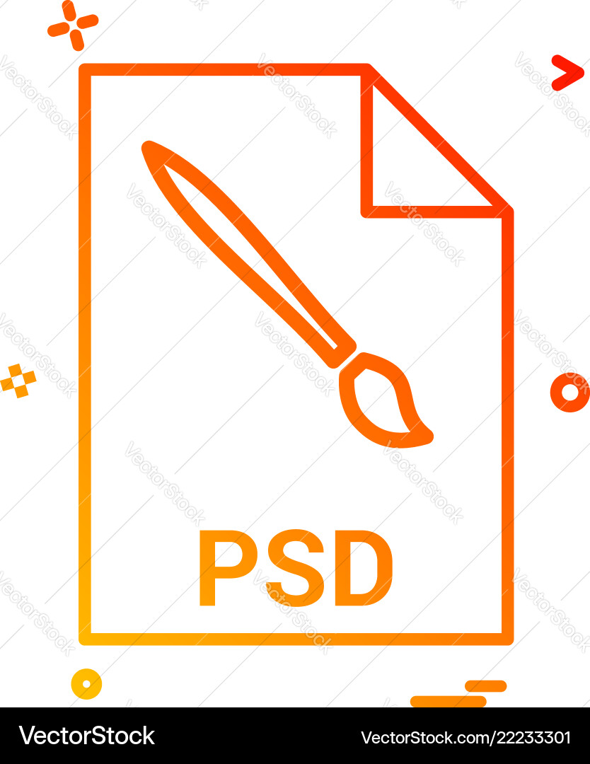 Psd file extension format icon design Psd file extension format icon design vector image