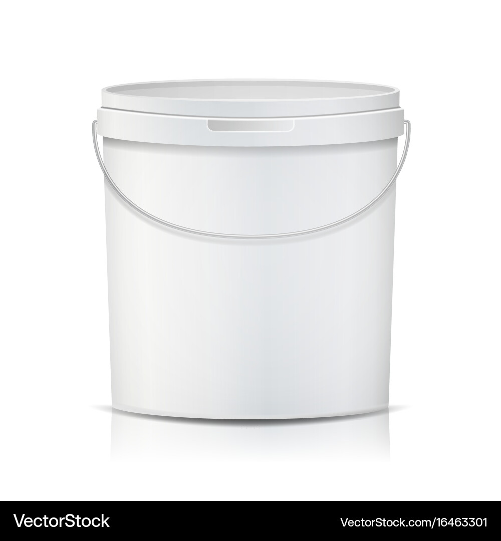 Realistic bucket template container vector image
