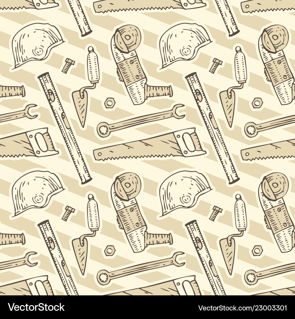 Seamless pattern with tools Seamless pattern with tools vector image