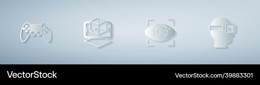 Set gamepad 3d modeling 360 degree view vector image