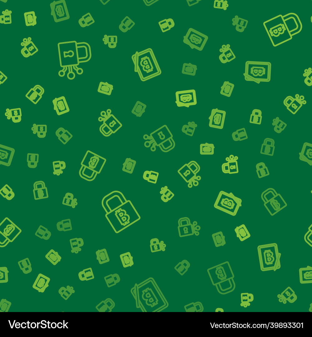 Set line lock with bitcoin and mining from tablet Set line lock with bitcoin and mining from tablet vector image