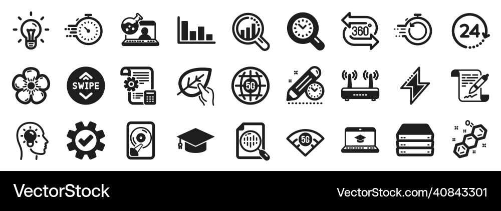 Set of science icons such as settings blueprint Vector Image