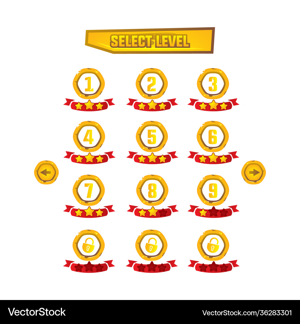 Stone selected level game design isolated vector image