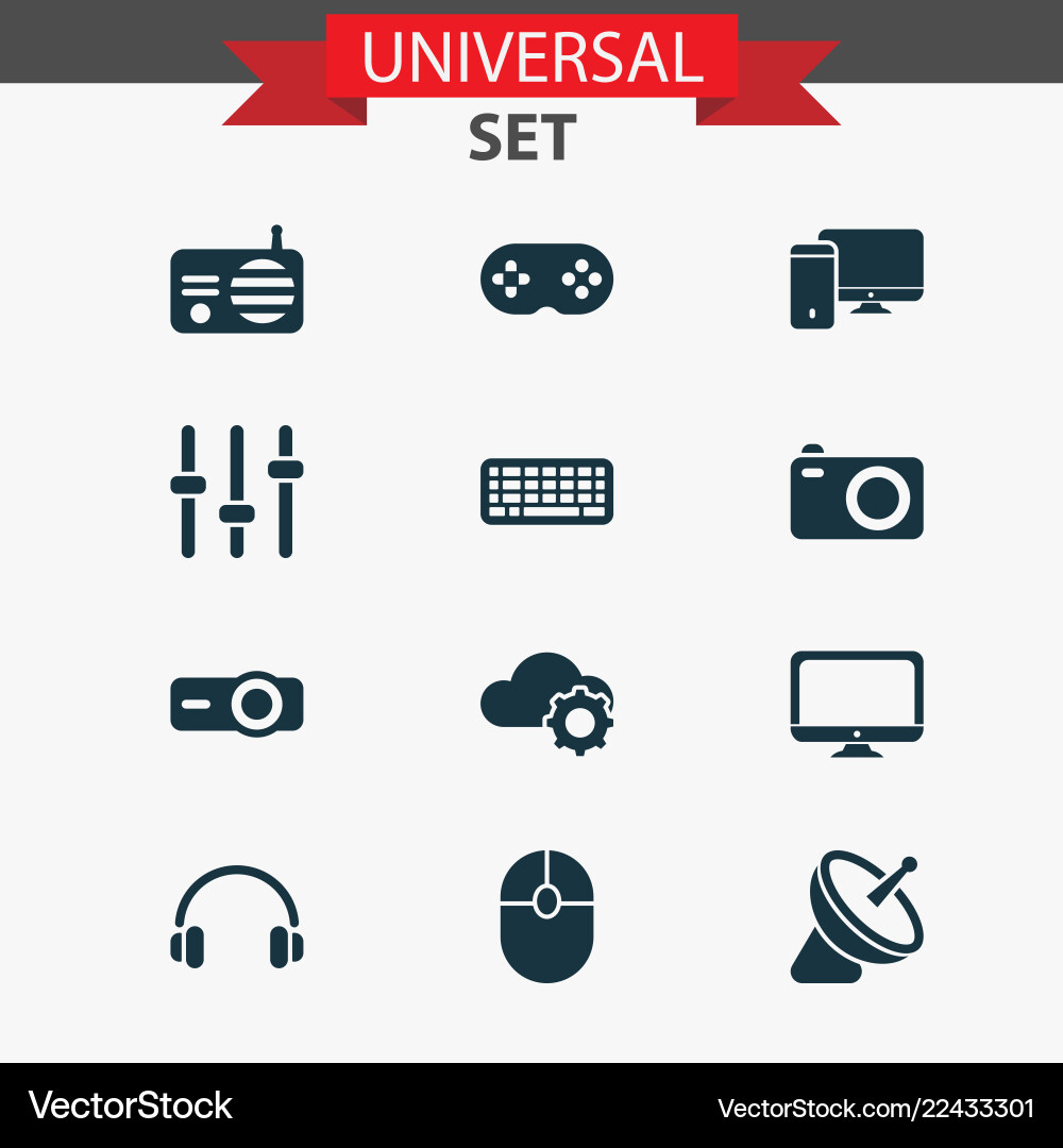Technology icons set with keyboard mouse Technology icons set with keyboard mouse Vector Image