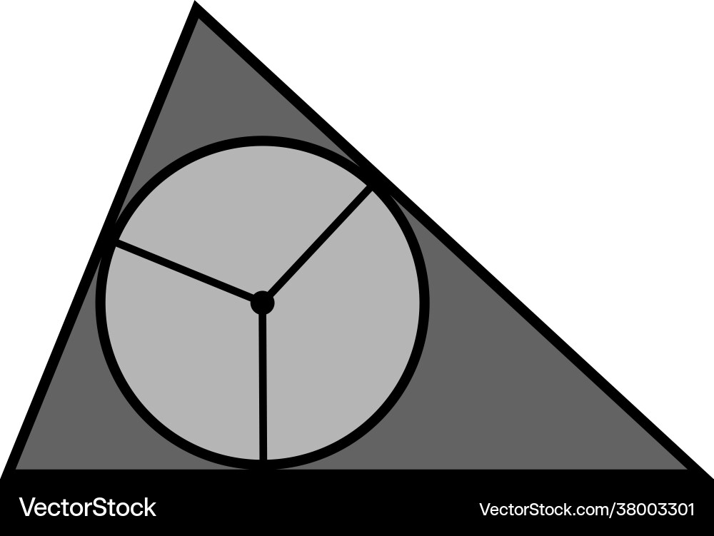 Triangle and circle euclidean geometry 2d flat Triangle and circle euclidean geometry 2d flat Vector Image