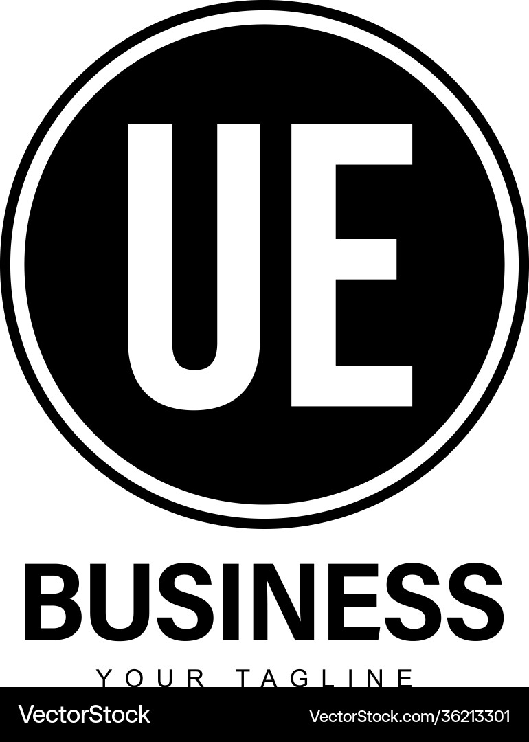Ue initial a logo design with abstract style Ue initial a logo design with abstract style Vector Image
