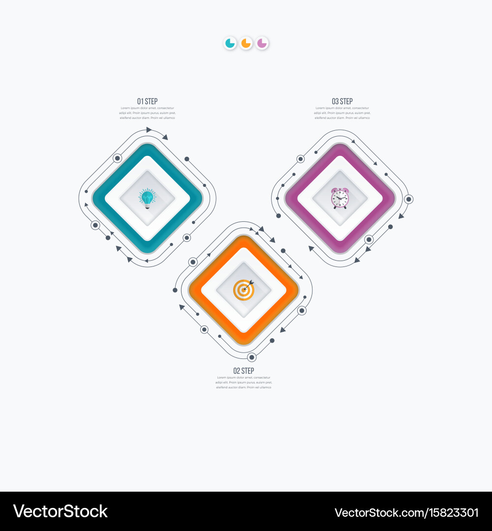 Workflow Diagram Template - Square Options vector image