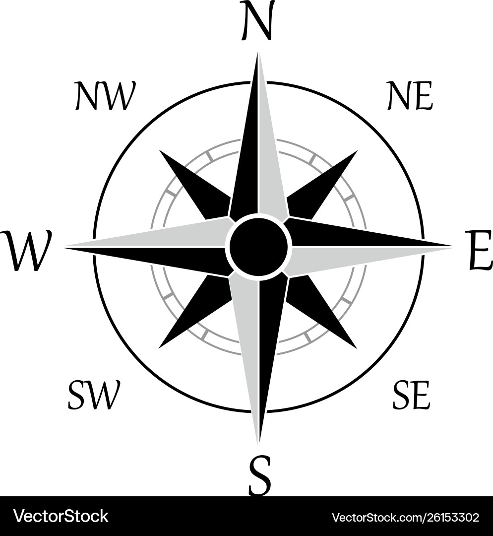 A compass rose icon eps 10 vector image