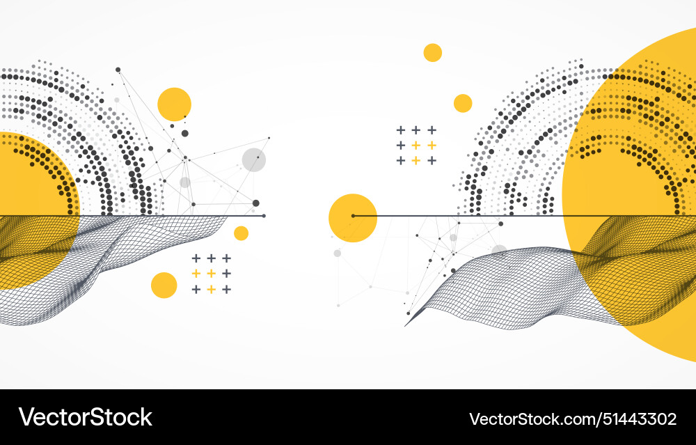 Abstract wave is made in a frame style with half Vector Image