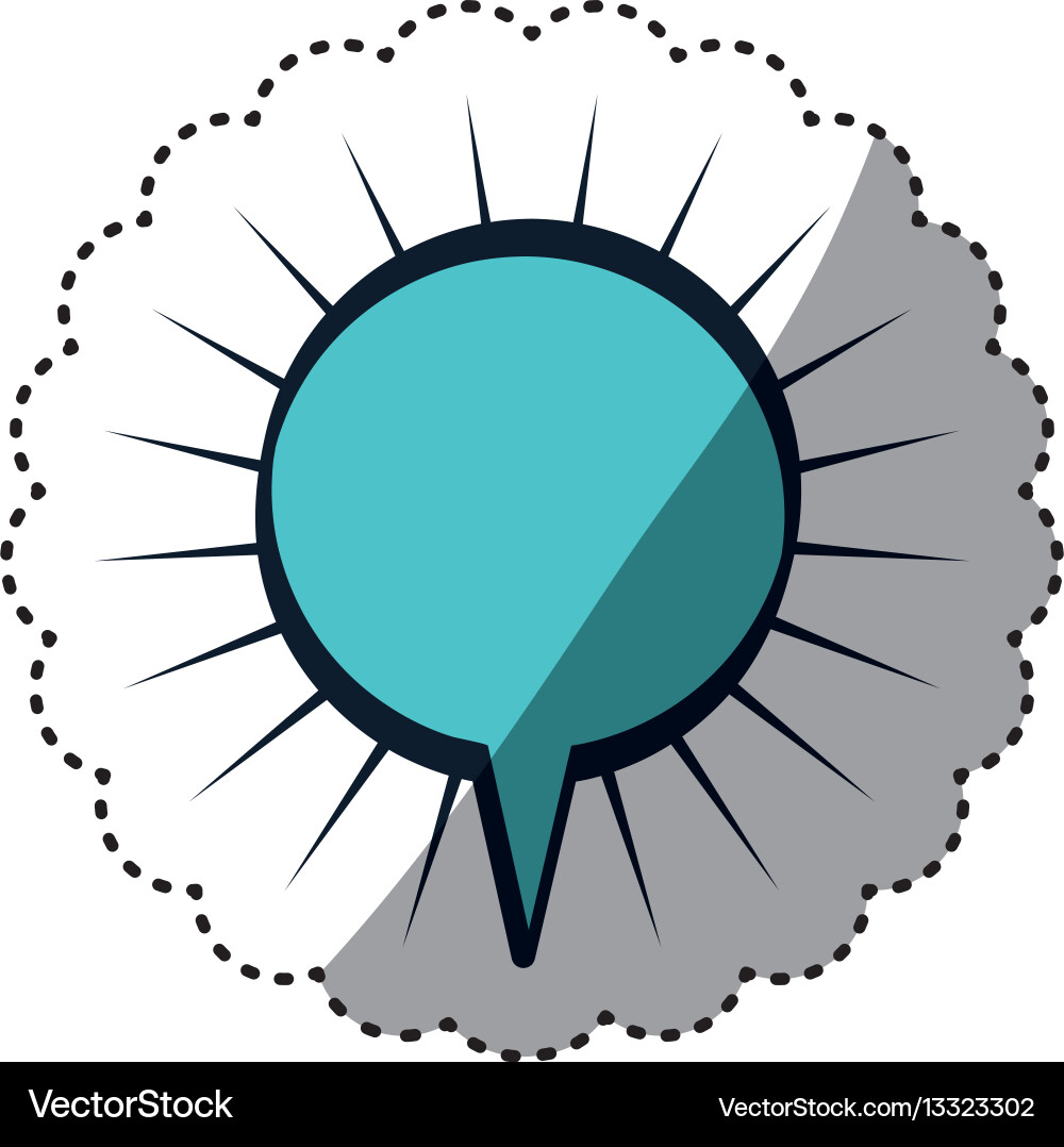 Blue sticker circular shape dialog box with lines vector image