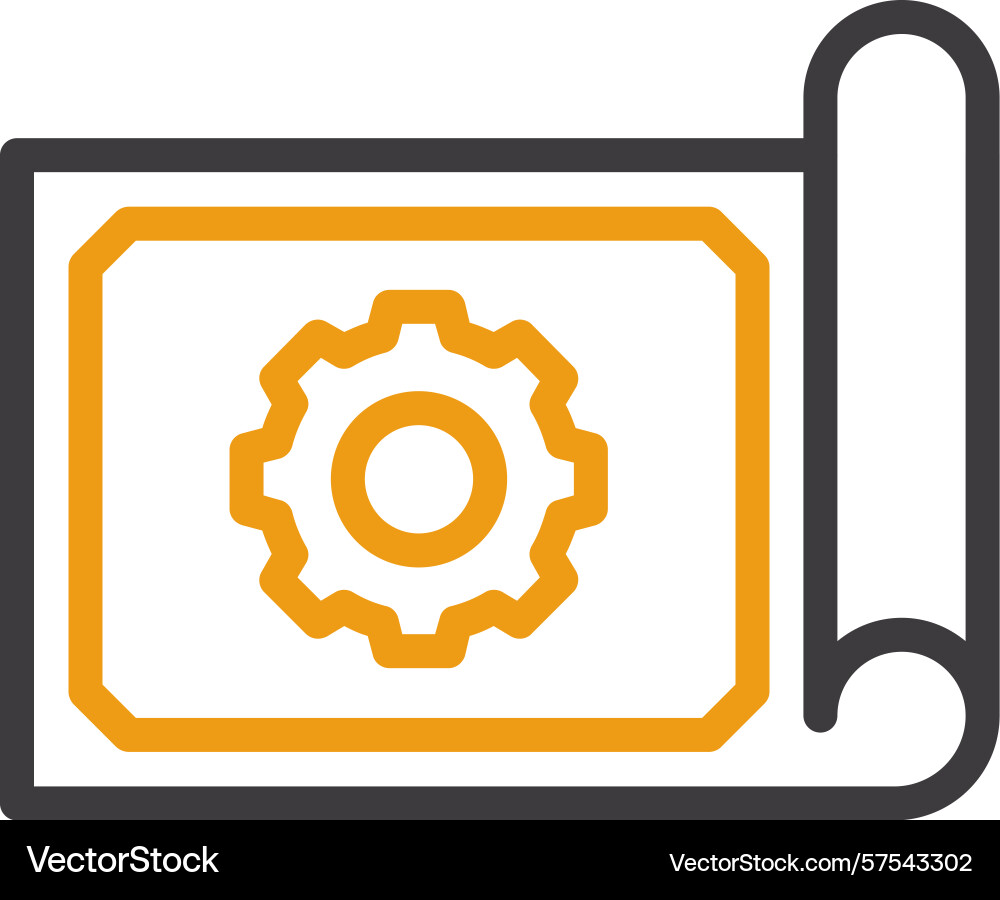 Blueprint roll two color icon vector image
