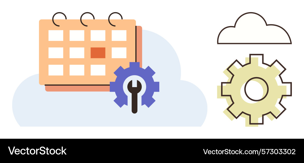 Calendar management and cloud synchronization Calendar management and cloud synchronization Vector Image