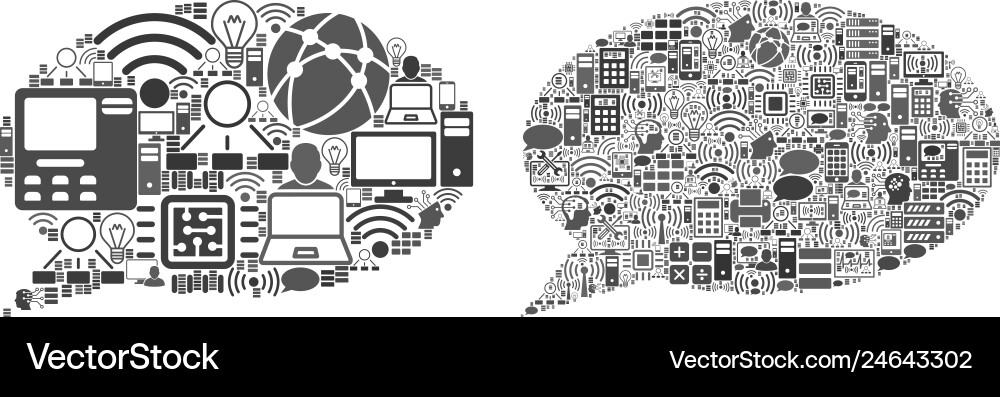 Cloud computing mosaic icons for bigdata Cloud computing mosaic icons for bigdata vector image