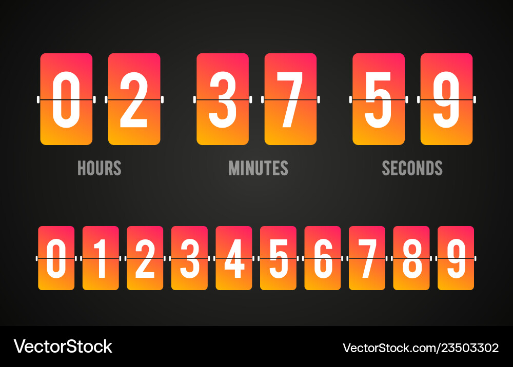 Countdown Clock Timer Board vector image
