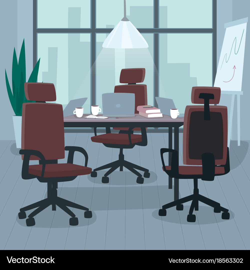 Empty open workspace for multiple employees vector image