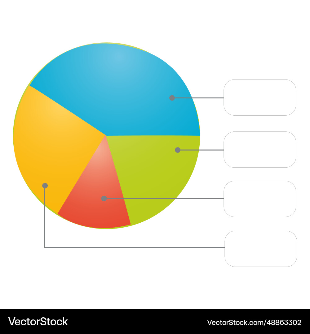 Glossy colorful piechart with boxes Vector Image