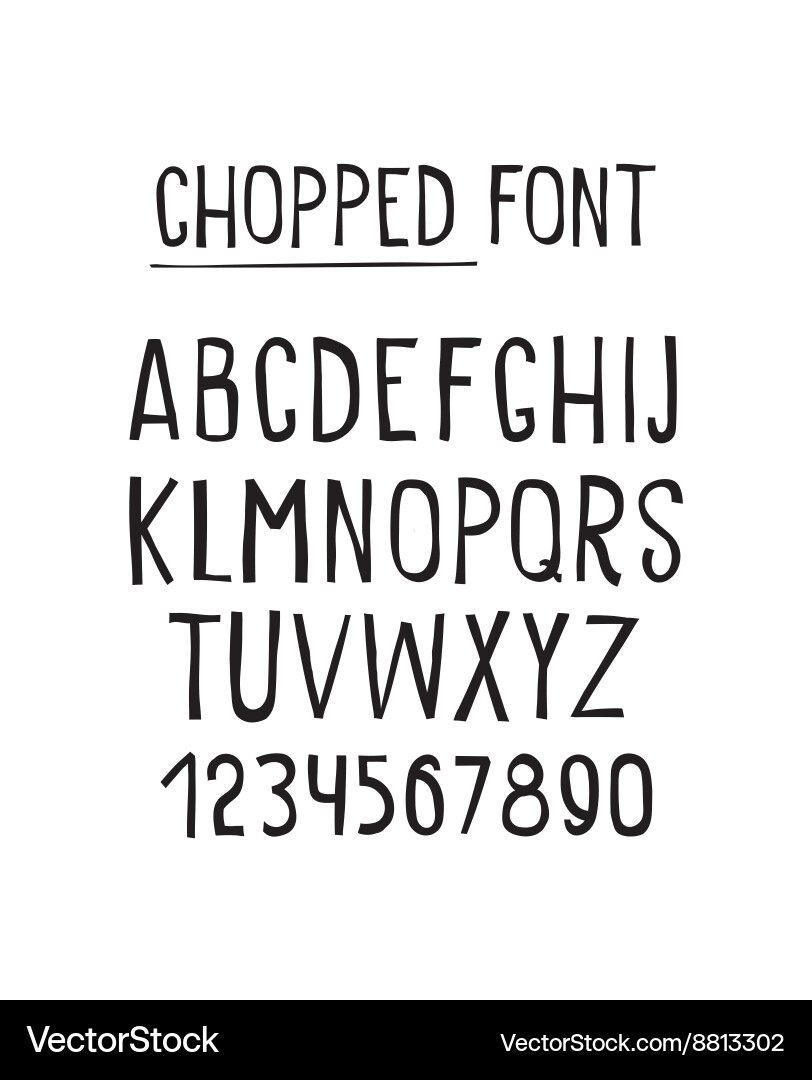 Line simple chopped font universal alphabet vector image