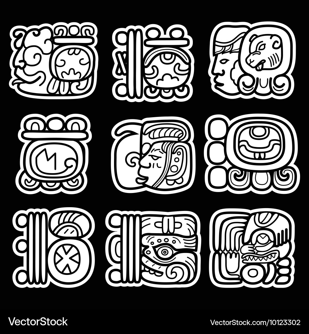 Mayan Hieroglyphs - Ancient Script vector image