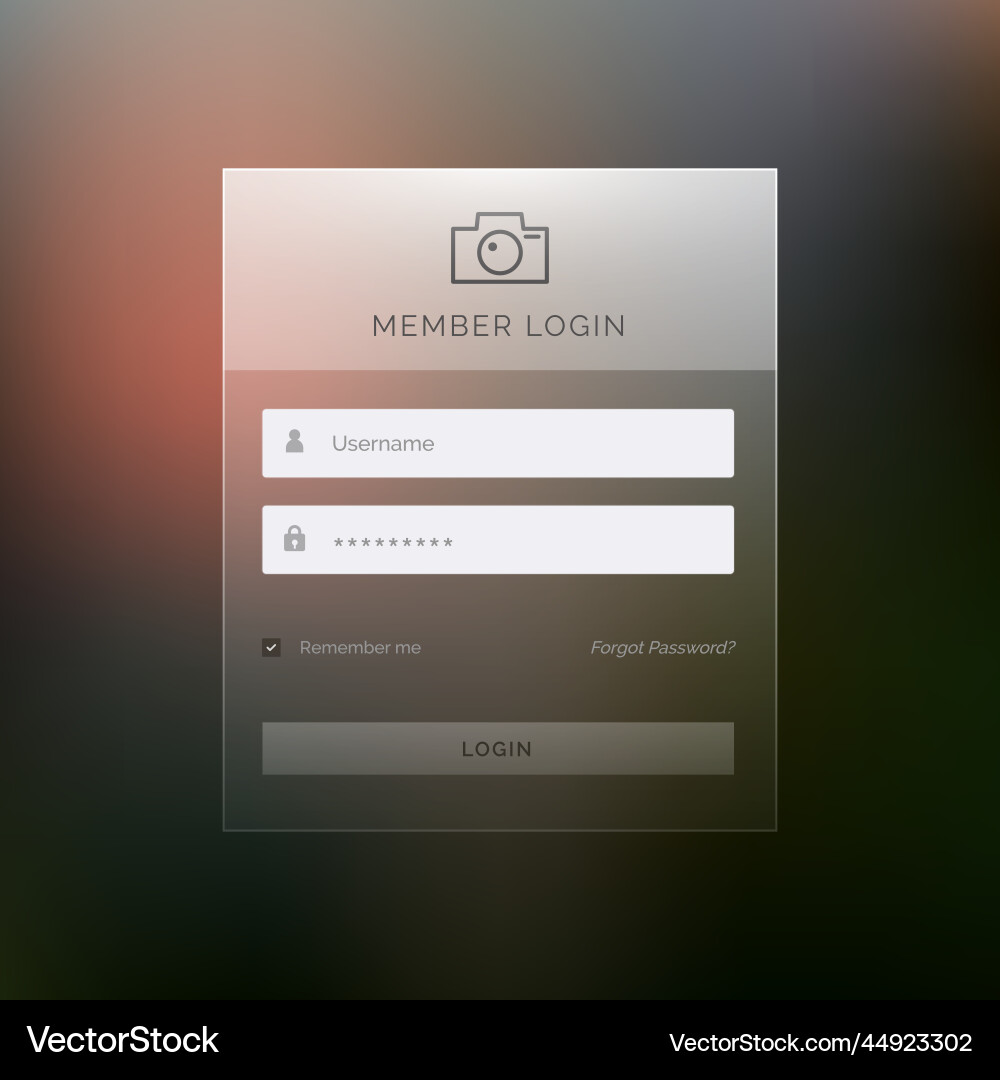 Modern login template form ui design vector image