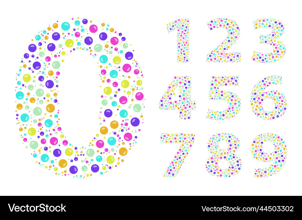 Numbers colorful circle fill set Vector Image