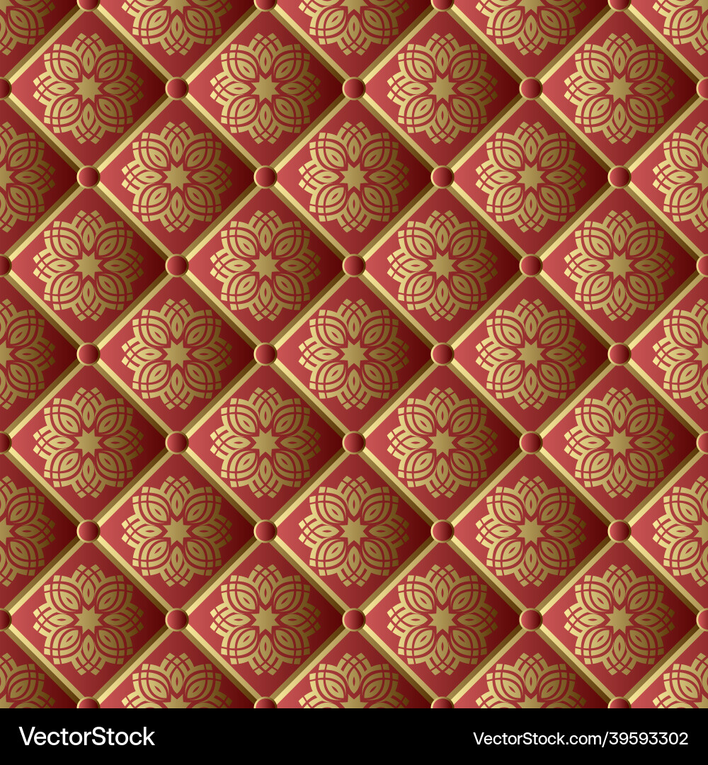 Red Damask Pattern vector image