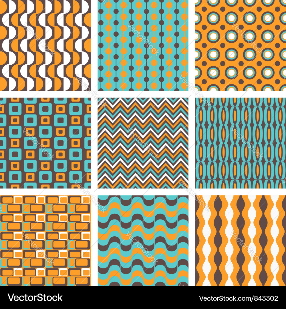 Retro patterns set Royalty Free Vector Image - VectorStock