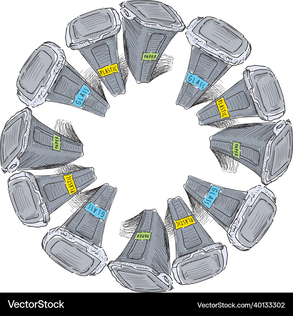 Round design element from sketches of sorting Vector Image