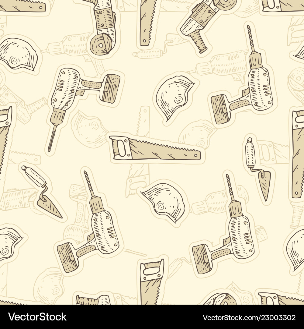 Seamless pattern with tools vector image
