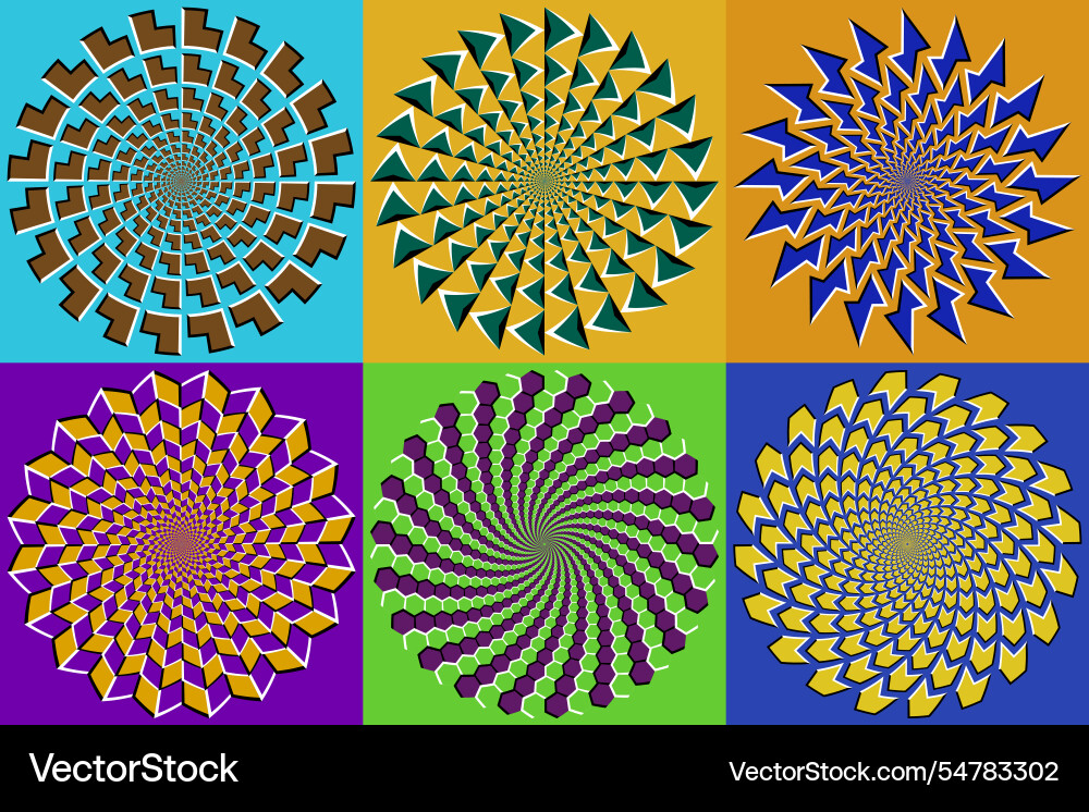 Set of circular patterns with different shapes Vector Image