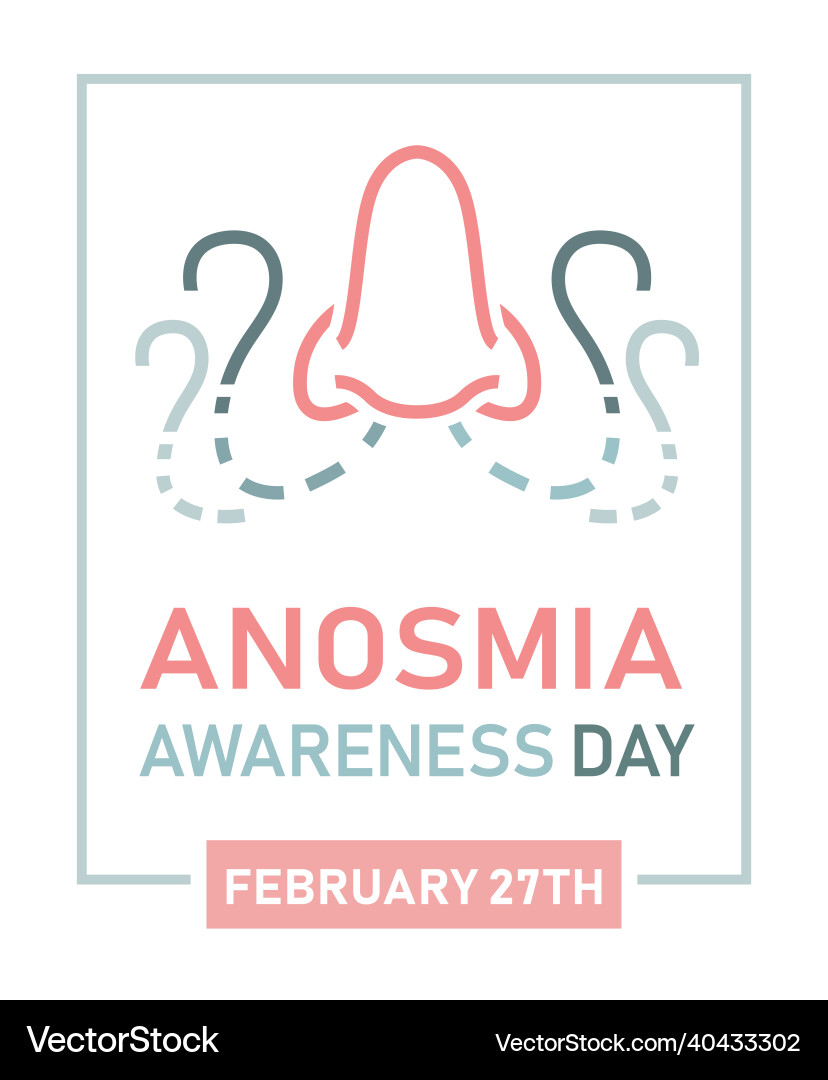 Smell loss vertical poster anosmia awareness day Smell loss vertical poster anosmia awareness day vector image