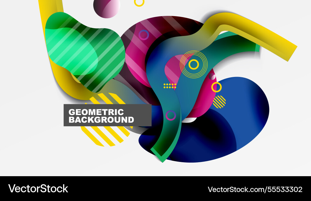 Vibrant abstract background overlapping shapes Vector Image